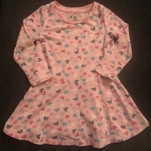 BabyGap Long-Sleeve Pink Dress w/ Bow Design